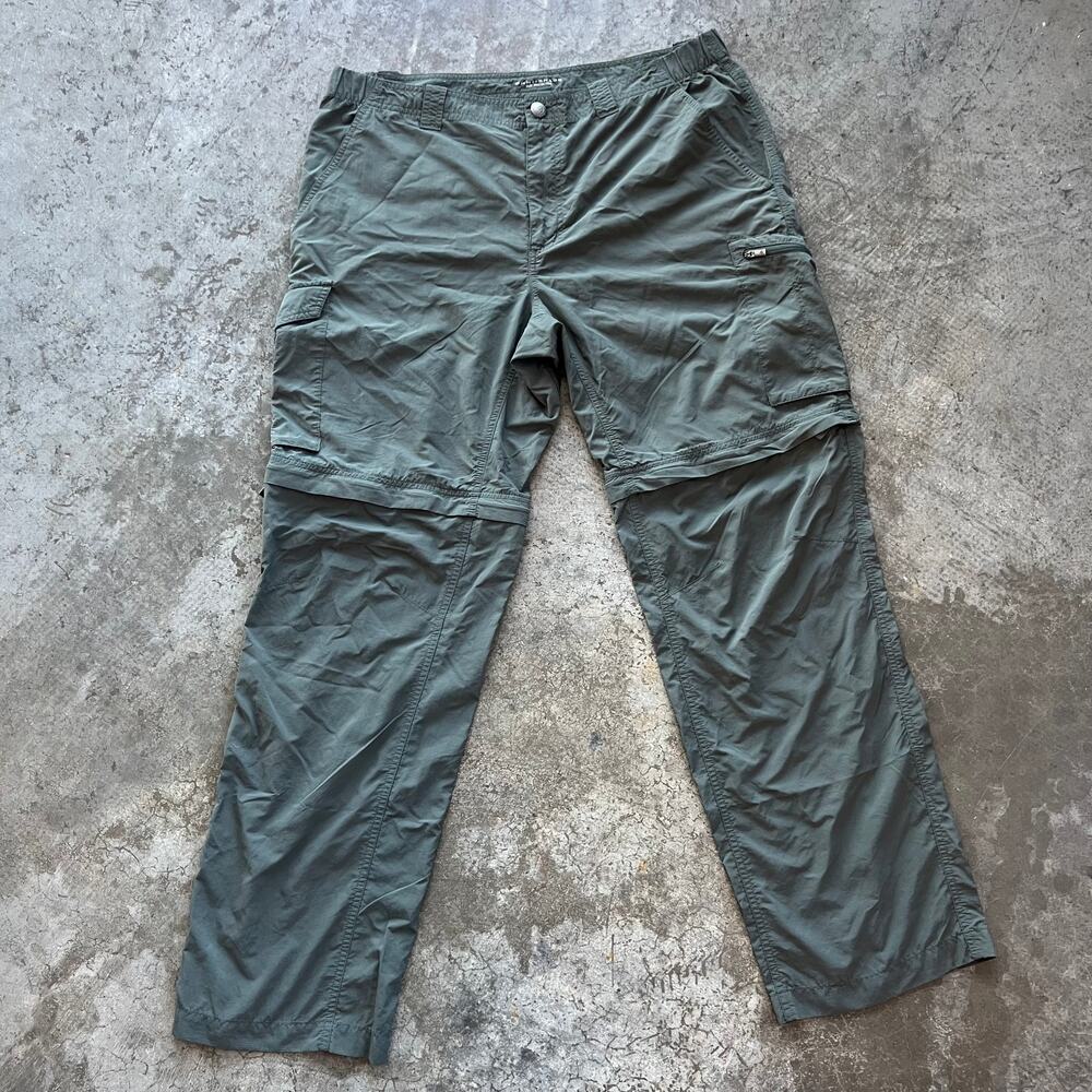 Columbia Silver Ridge Convertible Pants Mens 38x32 Green Cargo Hiking Omni-Shade